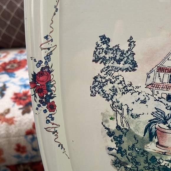 VINTAGE MASSILLY FRANCE OBERNAI SARREGUEMINES M LARRY METAL TRAY 12x9.5 - Picture 7 of 16